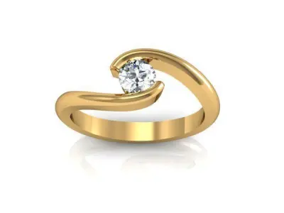solitaire ring 76 3D print model