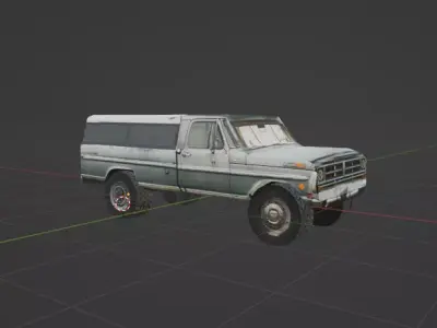 Low-Poly PSX Truck Low-poly 3D model