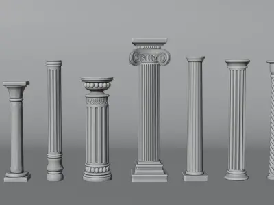  Architectural Column Collection 3D model