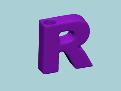 Vase R - Alphabet Vases Collection Letters - STL Printable 3D print model