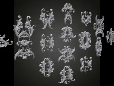 Gore Ornaments for 3D Artists Low-poly 3D model