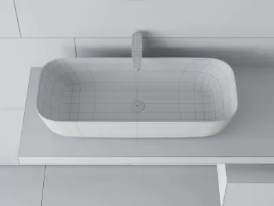 Bathroom furniture set 04 3D model