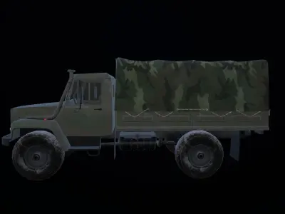 Gaz 3308 truck Low-poly 3D model