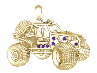 Golden Off-Road Beast Pendant 3D print model
