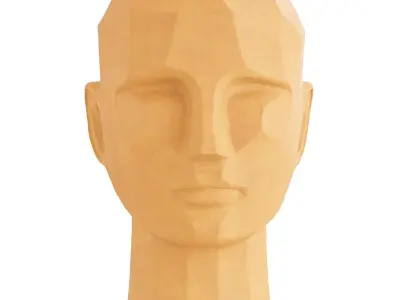Male head figurine 3D model