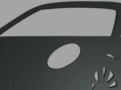 Porsche 911 GT3 Wall Silhouette 3D print model