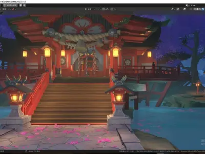 Genshin Impact Scene  Narukami Taisha Shrine at night 3D model