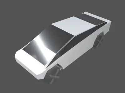 Low Poly Cyber Car v1 001 Low-poly 3D model