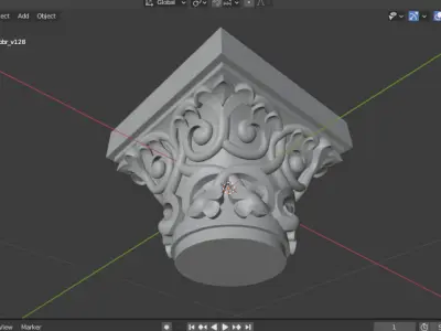 Column capital classic decorative ornament cnc 3d printing 03 3D print model