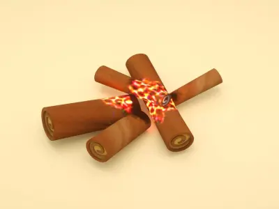 combustion fire Low-poly 3D model