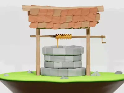 Pozzo Water Well Low Poly Free low-poly 3D model