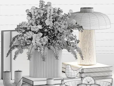 Decorative Set 019 Low-poly 3D model