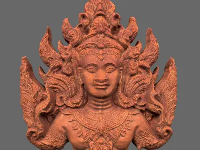 Low poly Asia Temple Decor - 231008 Low-poly 3D model