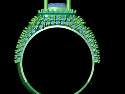 Gents Diamond Ring 3dm render 3D print model 3D print model