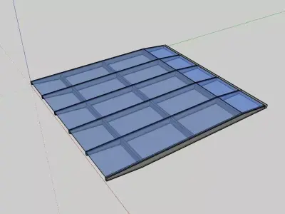 Wafle tappered steel glass canopy Low-poly 3D model