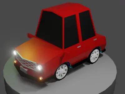 Cartoon Low Poly Car 02 - Low-poly 3D Low-poly 3D model