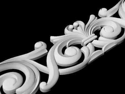 Central decor ornament for furniture 3D model 370