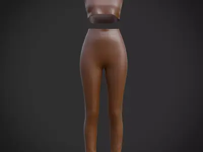 3D Female outfit - Gym wear Low-poly 3D model