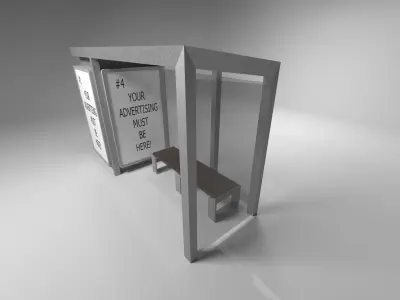 Bus stop Low-poly 3D model order