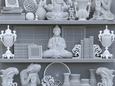 SculptDecor buddha shelf 3D model