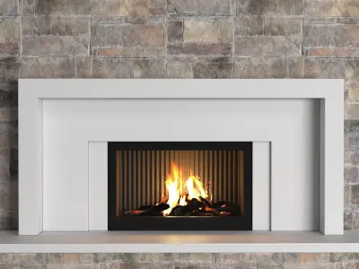 Fireplace modern ArtDeco style  3D model