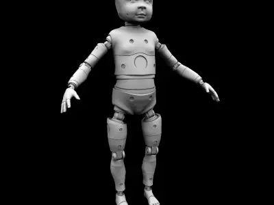 Crash Test Dummy Robot Android 3D model Child 3D model