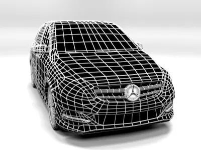 MERCEDES B200C 2015 LOWPOLY Low-poly 3D model