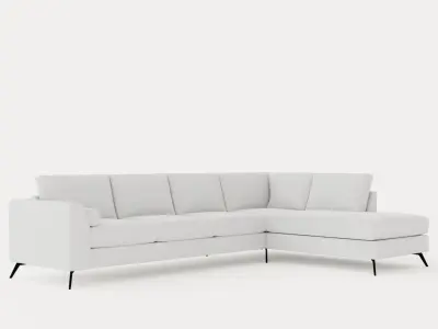 Ocean Luxury 4 Seater Sofa With Chaise Lounge Right Low-poly 3D model