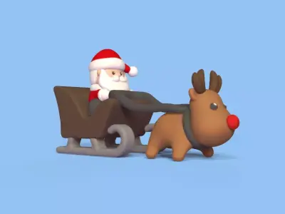 Santa Claus Sleigh 3D print model