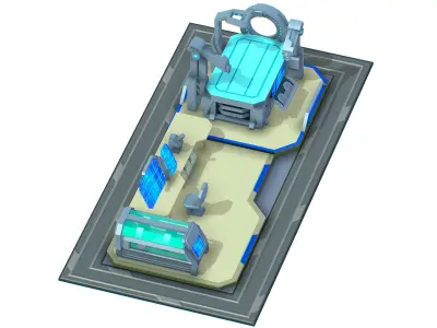 isometrical medical room hospital 01 Low-poly 3D model