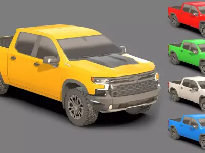  Low-poly Chevrolet Silverado ZR2 3D Model Low-poly 3D model