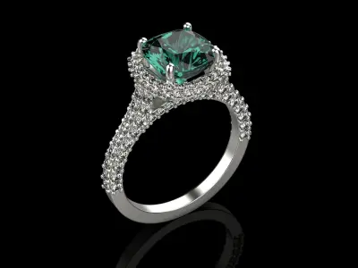 Cushion Cut Ring N45 3D print model