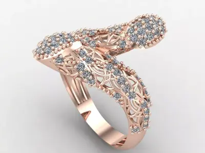 Two Head Women Ring 3DM Womens Ring 3d models 3D print model 3D print model order