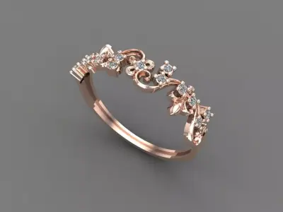 Womens Diamond Signet Ring Women Rings 3dmodels 3D print model 3D print model buy