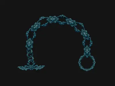 Aleph - NecroGothic bracelet 3D print model