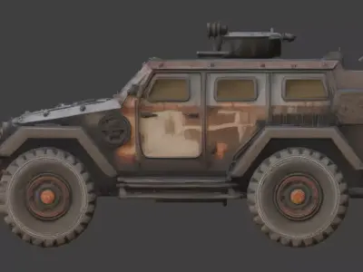 Wasteland Vehicle Collection 3D Model Low-poly 3D model