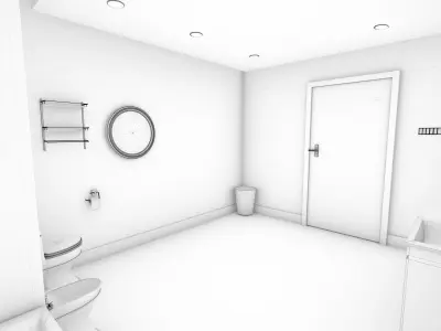 Luxury Bathroom Low-poly 3D model