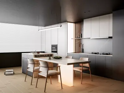 Kitchen Modern interior 86 3D model