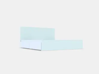 MALM Bed frame high w 4 storage boxes 13 1 Low-poly 3D model