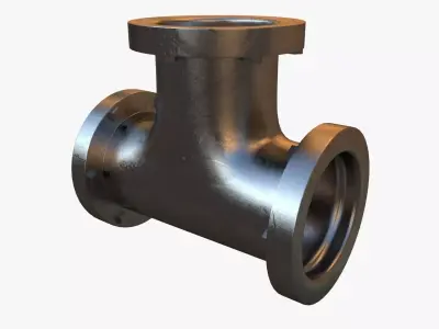 Steel T Pipe 3D model