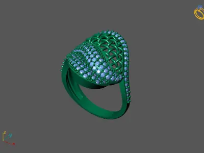 STL 3DM Women Ring Womens Ring Diamonds With Stone Model 3D print model