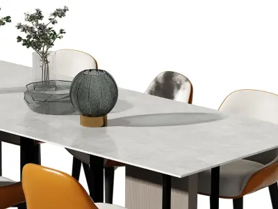 and s Modern table dining 3D model