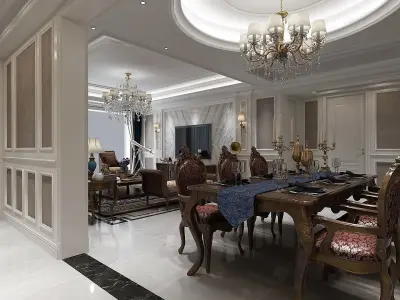 Home Interior Design in Royal Style 3D model