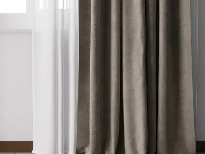 Hadi classic curtains with blinds number 01 Low-poly 3D model