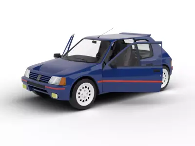 Peugeot 205 Turbo 16 1984 HQ 3d model 3D model