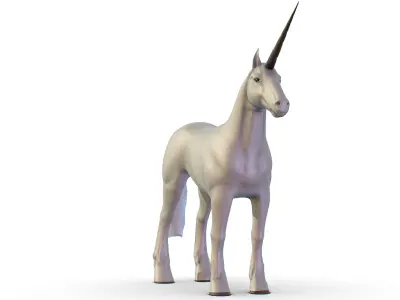 High Poly the Mythical Creature Unicorn Low-poly 3D model