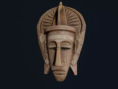 African Decor Mask 6 Low-poly 3D model