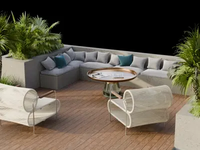 Pool Area Environment 3D model02 3D model