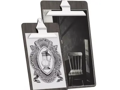 Wooden Clipboard 3D model