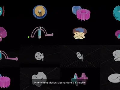 Intermittent Motion Mechanisms 3D Model Collection